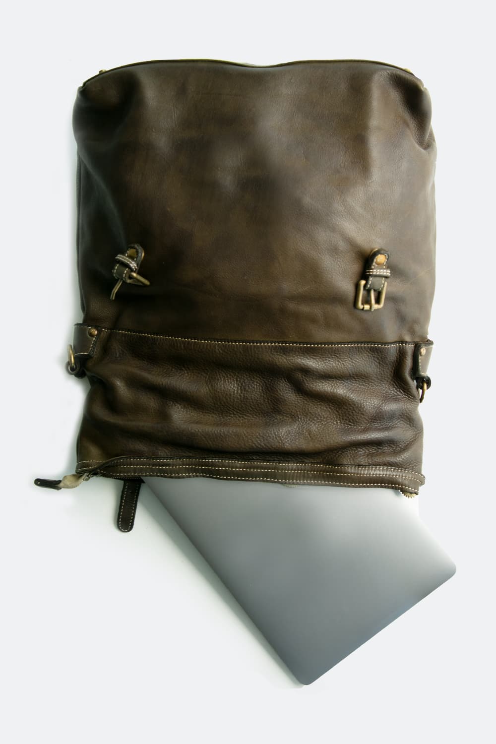 Backpack Brn-050 100% genuine leather Made in Italy - Barone Firenze