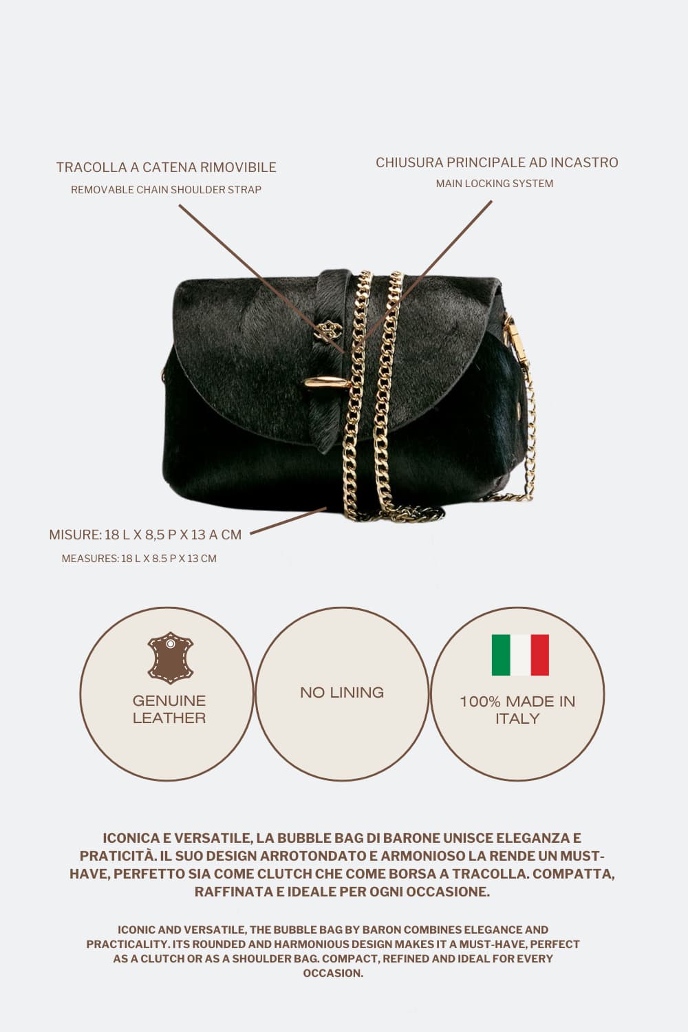 Bubble Bag women's bag 100% genuine leather Made in Italy - Barone Firenze