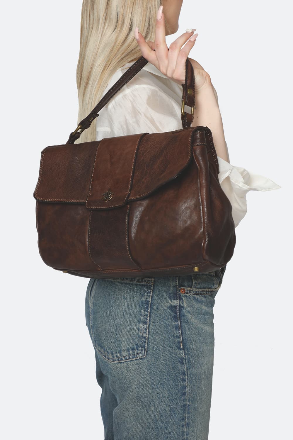 Carrara woman postina bag 100% genuine leather Made in Italy - Barone Firenze