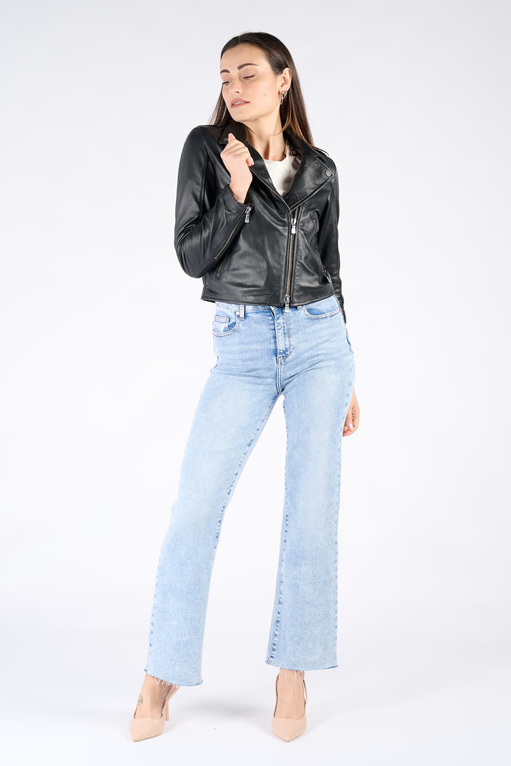 Chiodo Donna Bis jacket 100% genuine leather Made in Italy - Barone Firenze