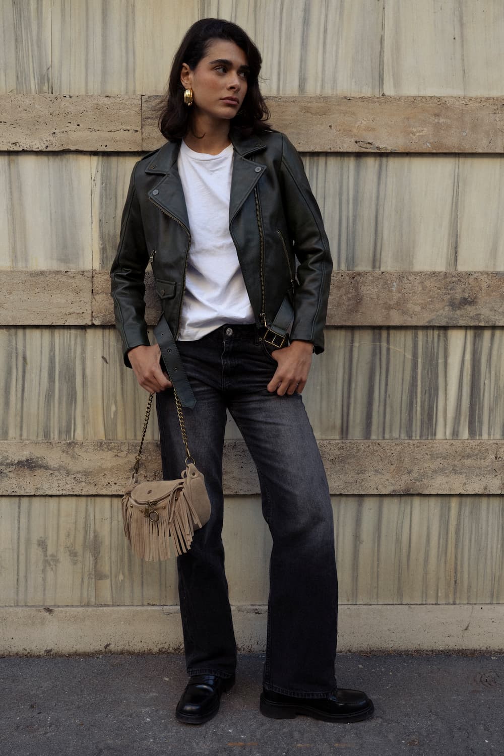 Women's Green jacket 100% genuine leather Made in Italy- Baron Florence