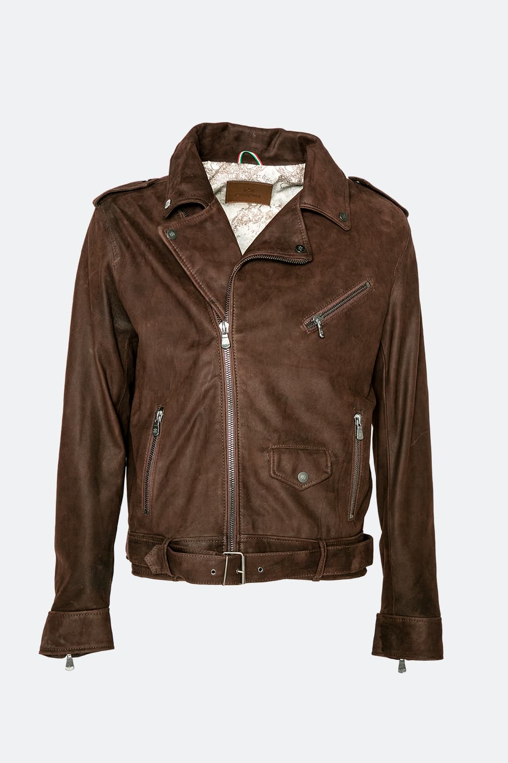 Oleato Uomo Chiodo jacket 100% genuine leather Made in Italy - Barone Firenze