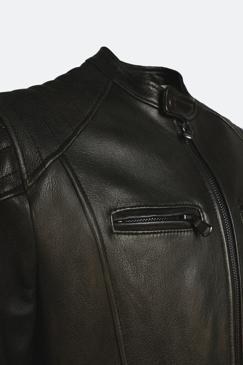 Elton Gold Bike man jacket 100% genuine leather Made in Italy - Barone Firenze