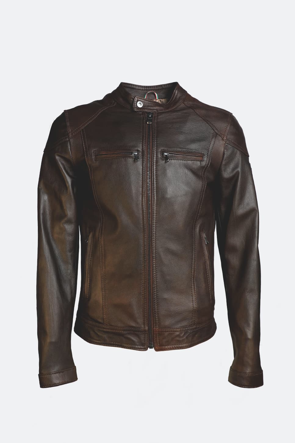 Elton Gold Nappa leather jacket for men 100% genuine leather Made in Italy - Barone Firenze