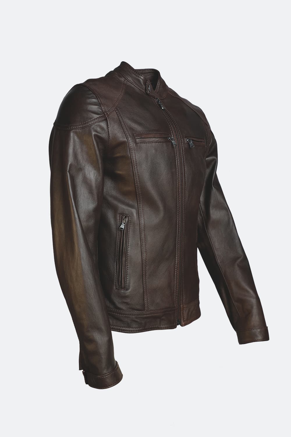 Elton Gold Nappa leather jacket for men 100% genuine leather Made in Italy - Barone Firenze