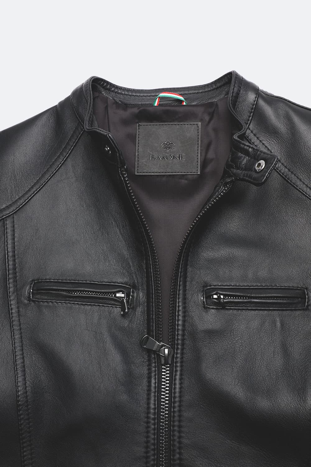 Elton Gold Nappa leather jacket for men 100% genuine leather Made in Italy - Barone Firenze