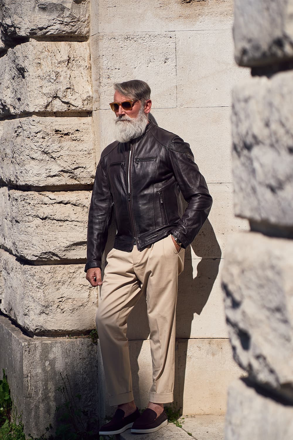 Elton Gold Nappa leather jacket for men 100% genuine leather Made in Italy - Barone Firenze