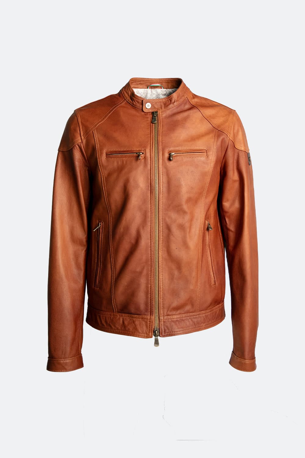 Elton Gold Vintage jacket man 100% genuine leather Made in Italy- Barone Firenze