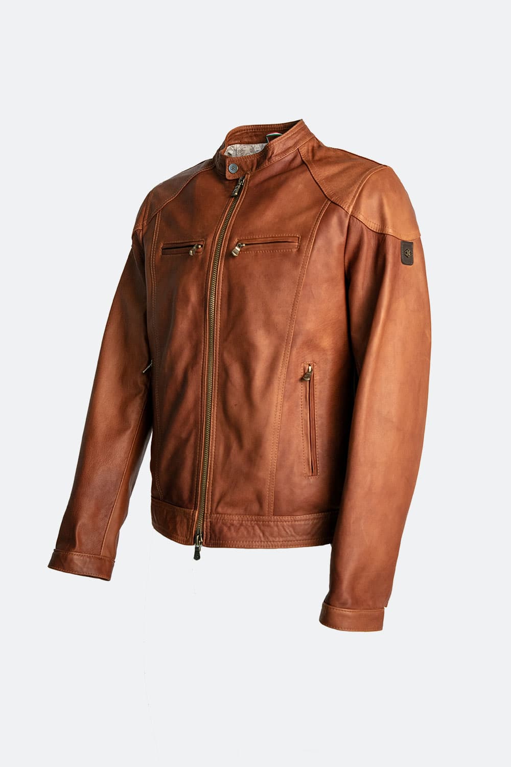 Elton Gold Vintage jacket man 100% genuine leather Made in Italy- Barone Firenze