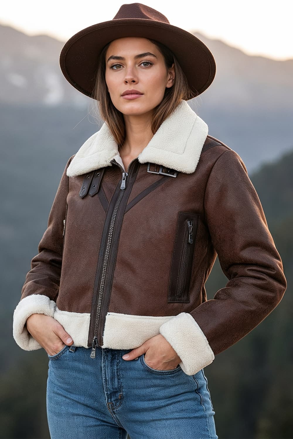 Ginevra Shearling Style women's jacket Made in Italy - Barone Firenze