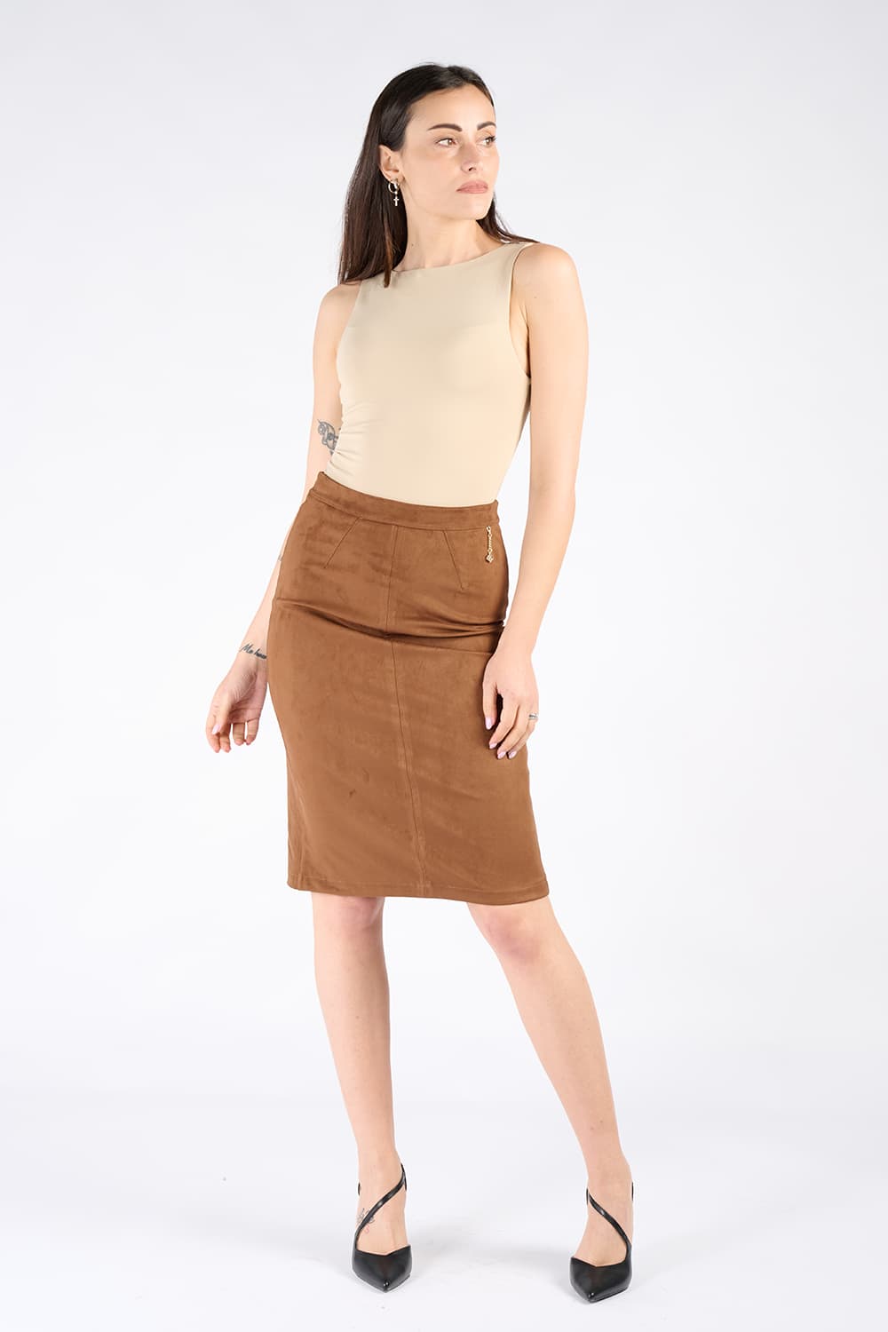 Alcantara Skirt 100% Made in Italy - Barone Firenze