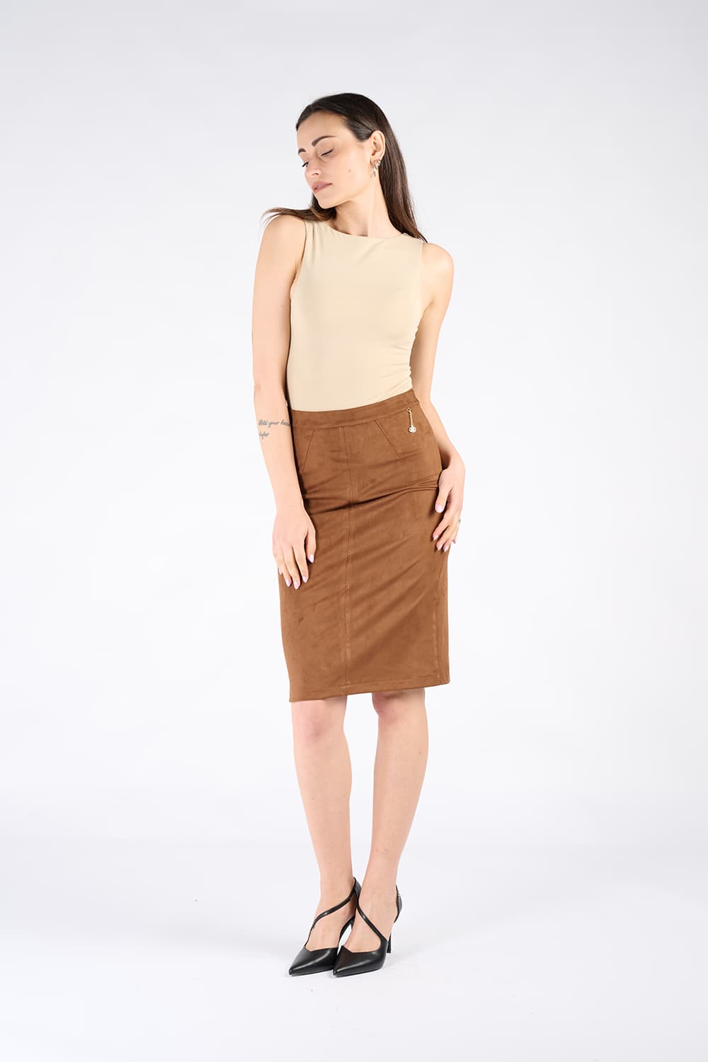 Alcantara Skirt 100% Made in Italy - Barone Firenze