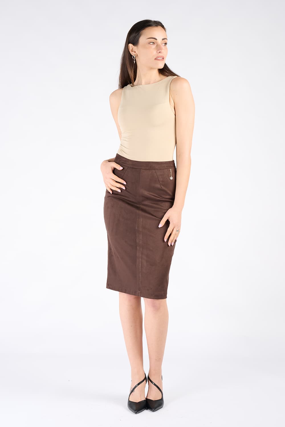 Alcantara Skirt 100% Made in Italy - Barone Firenze