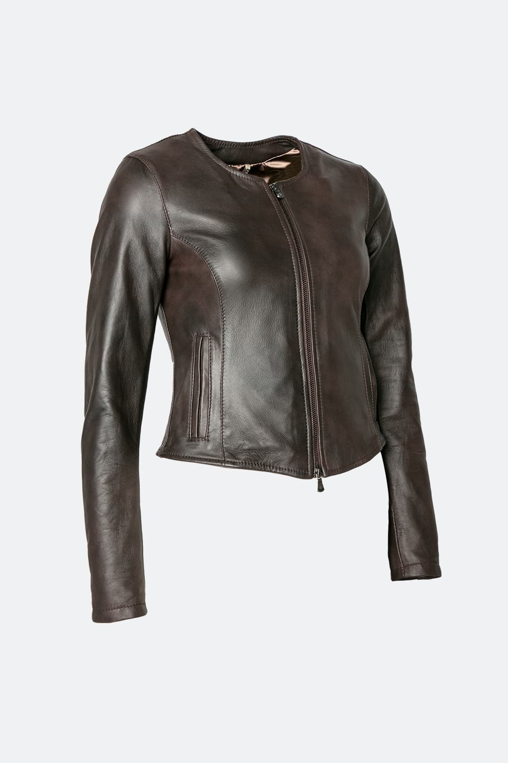 Irene Short Collar Chanel Women's Jacket 100% genuine leather Made in Italy - Barone Firenze