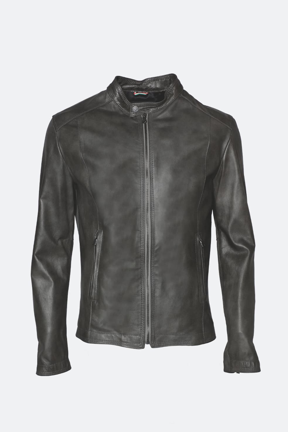 Massi Vintage Grey men's jacket 100% genuine leather Made in Italy - Barone Firenze