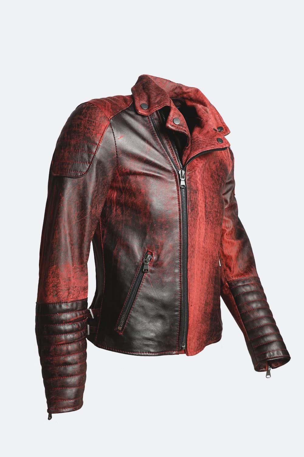 Chiodo Matteo Bike Nuvolato women's jacket 100% genuine leather Made in Italy- Barone Firenze