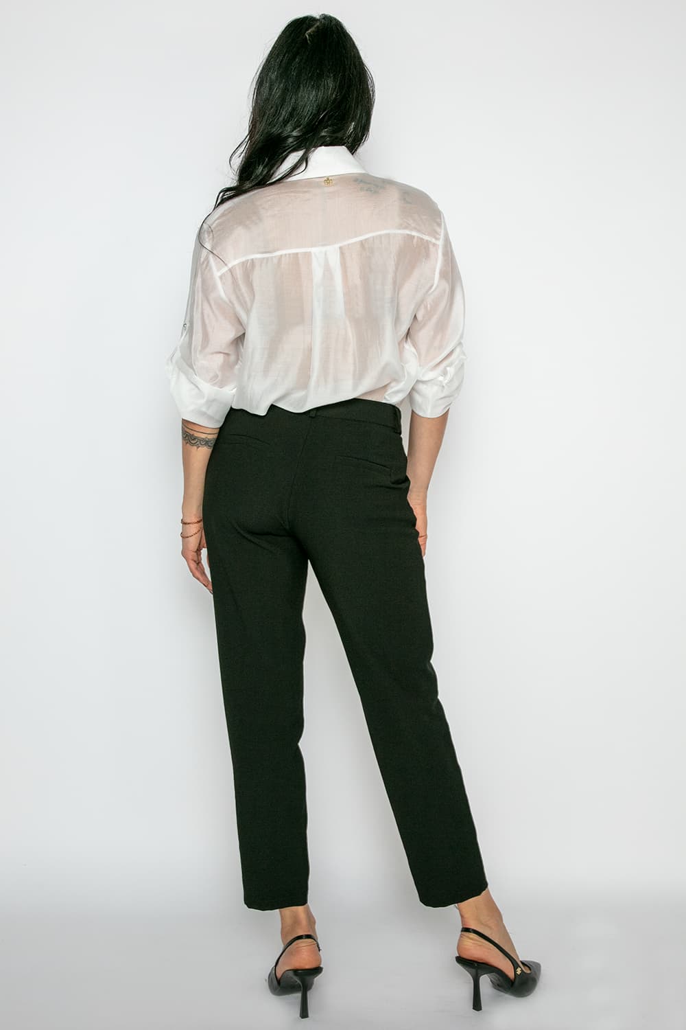 Classic Trousers with Button Black - Baron Florence