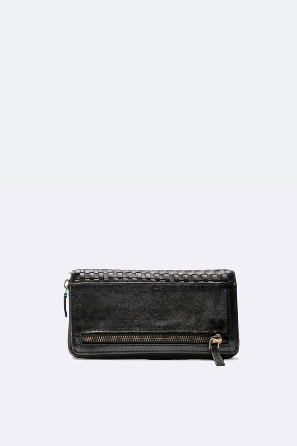 Women's Wallet Intreccio Large Black 100% genuine leather Made in Italy | Barone Firenze