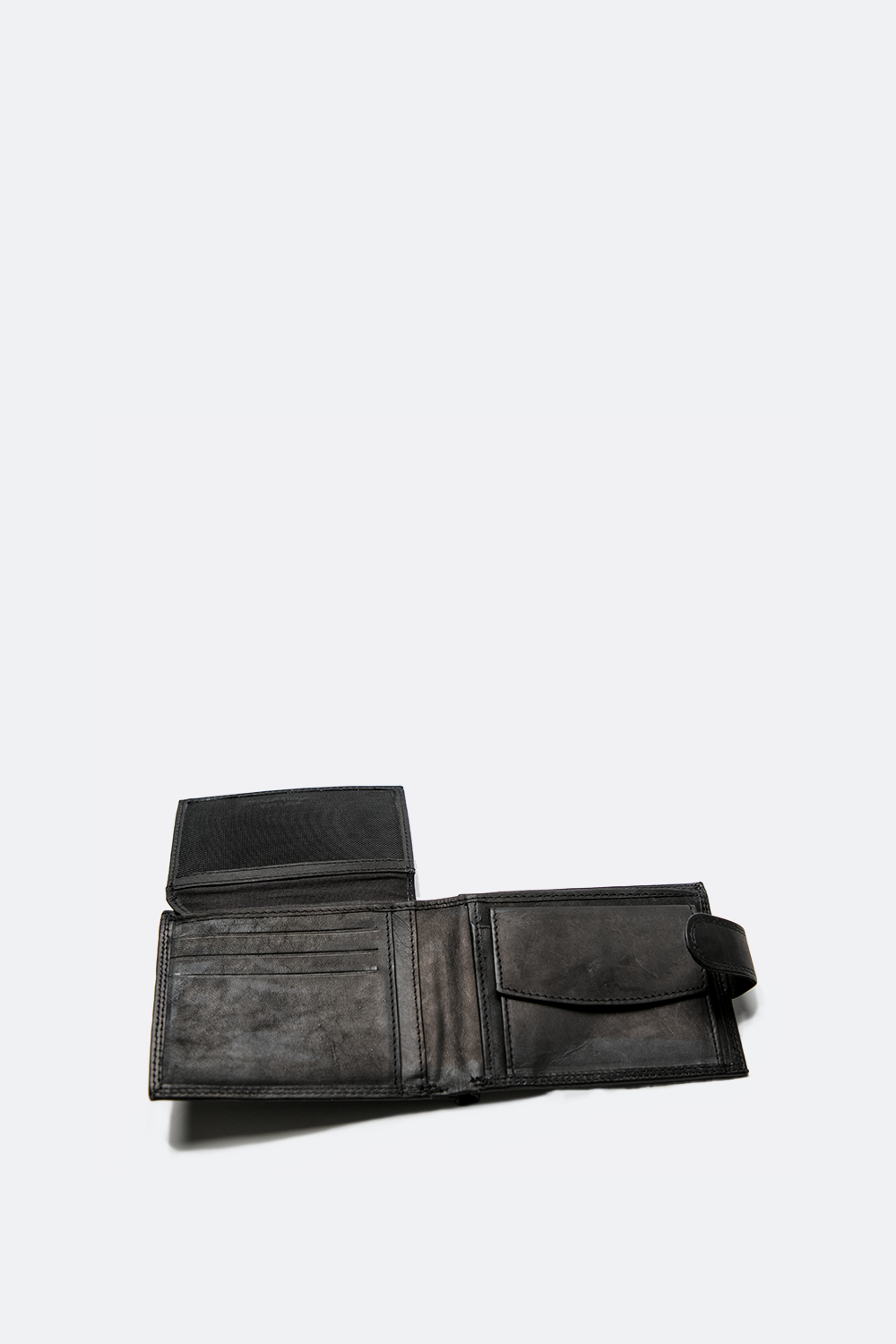 Black Smooth Button Wallet