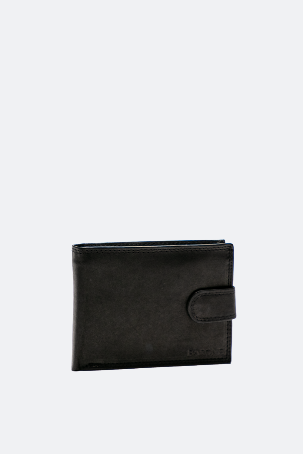 Black Smooth Button Wallet
