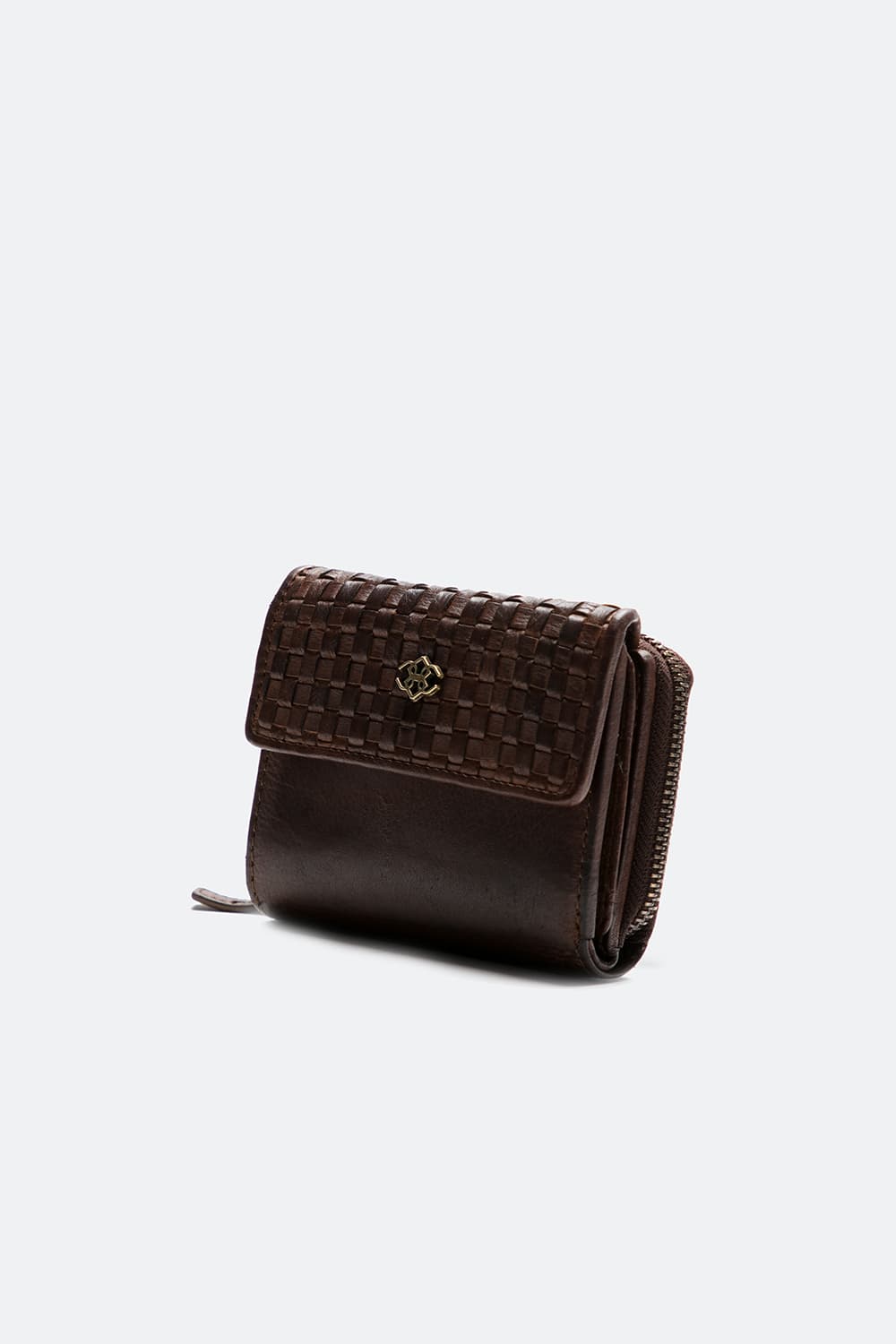 Intreccio Button and Smooth Wallet - Barone Firenze