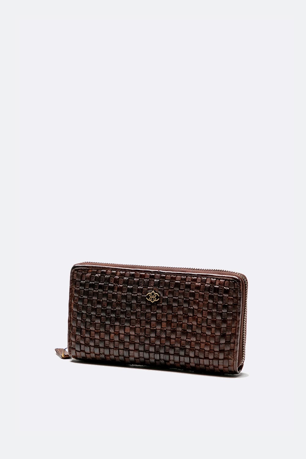 Women's Wallet Intreccio Large Testa di moro 100% genuine leather Made in Italy | Barone Firenze
