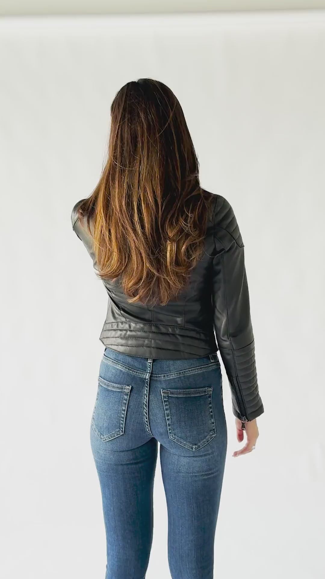 Faby Bike Corto women's jacket 100% genuine leather Made in Italy - Barone Firenze