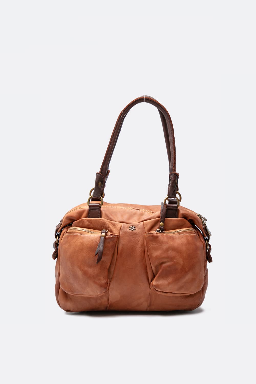 Two-tone Puntala bag 100% genuine leather Made in Italy - Barone Firenze