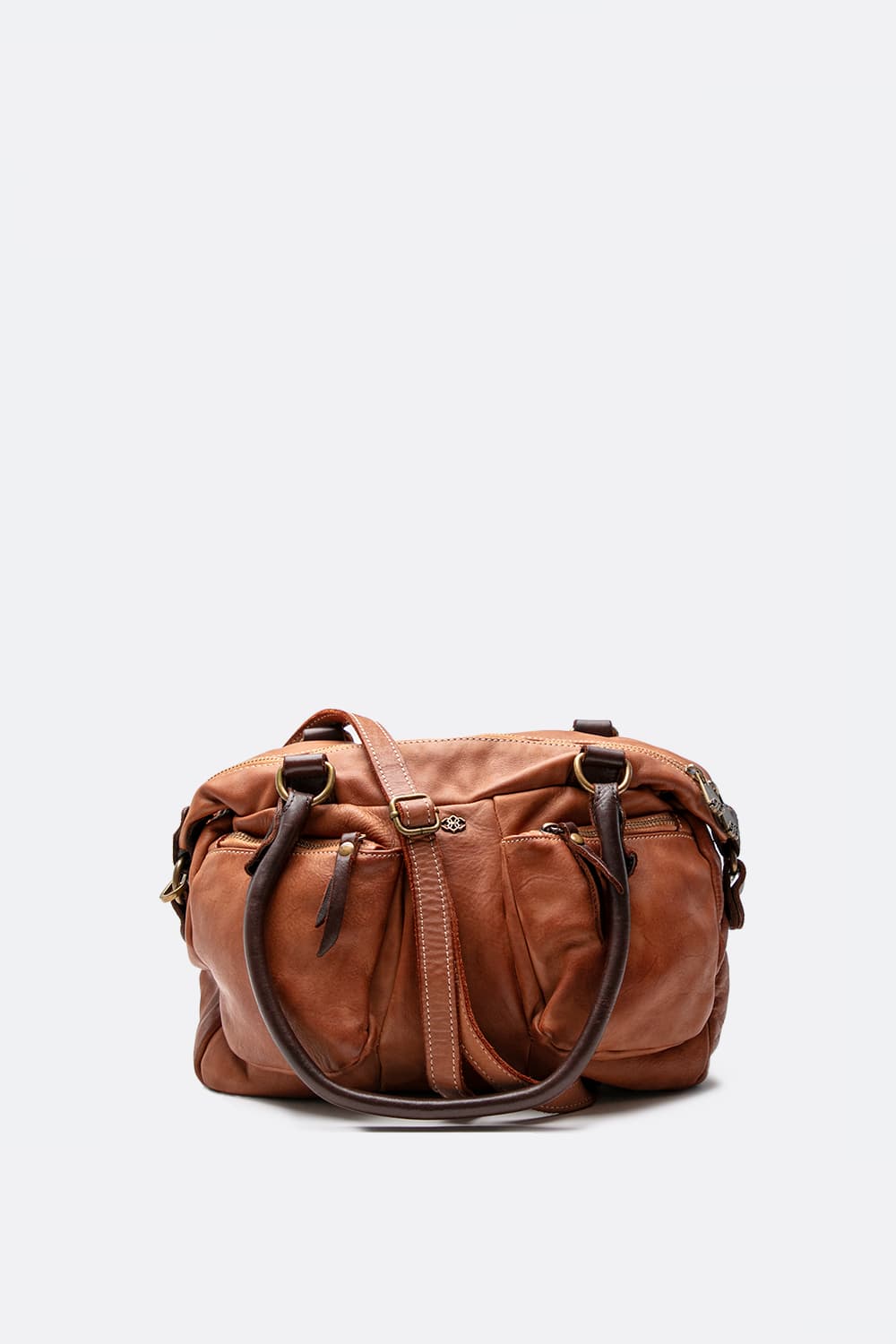 Two-tone Puntala bag 100% genuine leather Made in Italy - Barone Firenze
