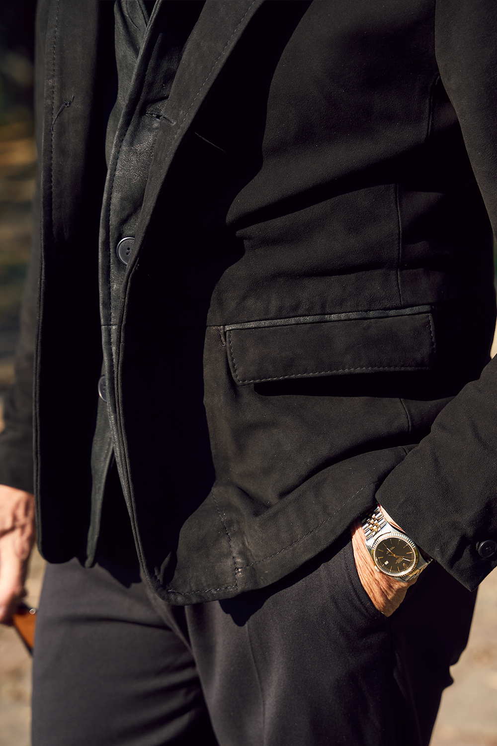 Renga black jacket 100% genuine leather Made in Italy - Barone Firenze
