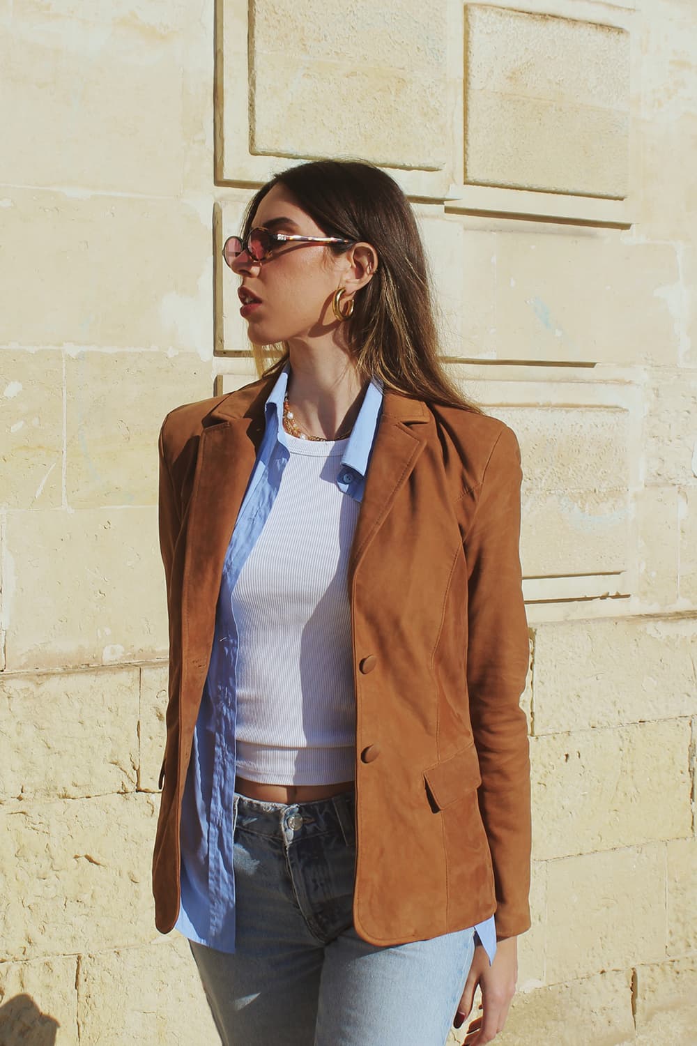 Blazer Rose Suede women's jacket 100% genuine leather Made in Italy - Barone Firenze