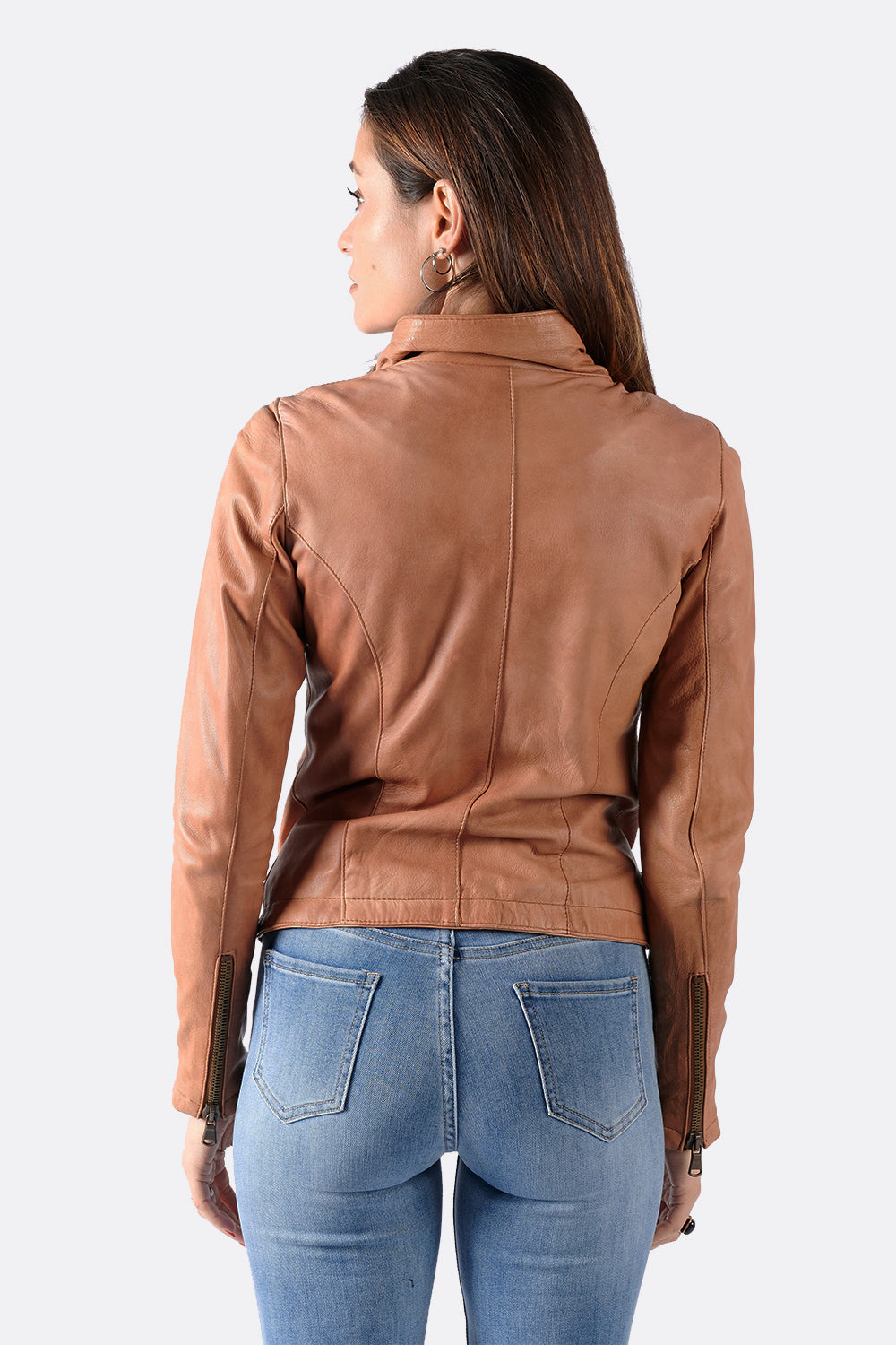 Sally Bis Gold Collar Leather jacket for men 100% genuine leather Made in Italy - Barone Firenze