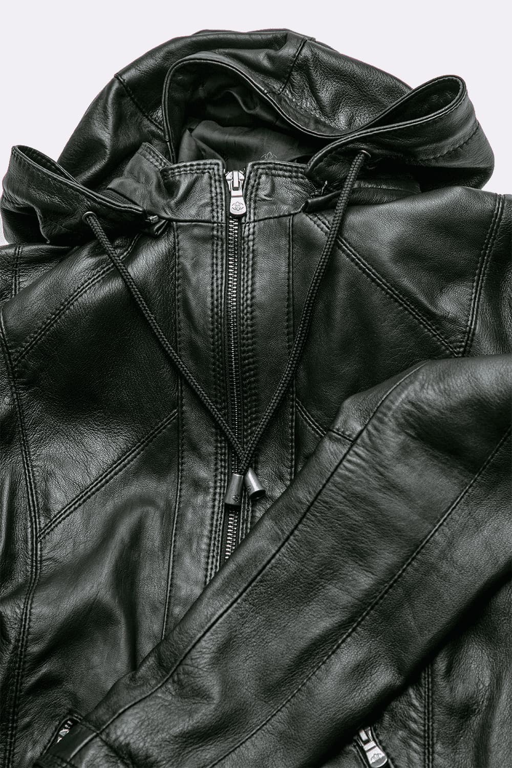 Sofia Hooded Women's Jacket 100% genuine leather Made in Italy - Barone Firenze