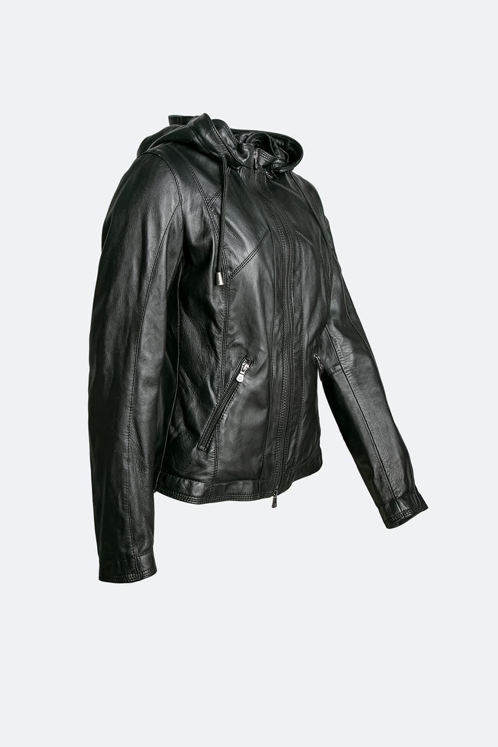 Sofia Hooded Women's Jacket 100% genuine leather Made in Italy - Barone Firenze