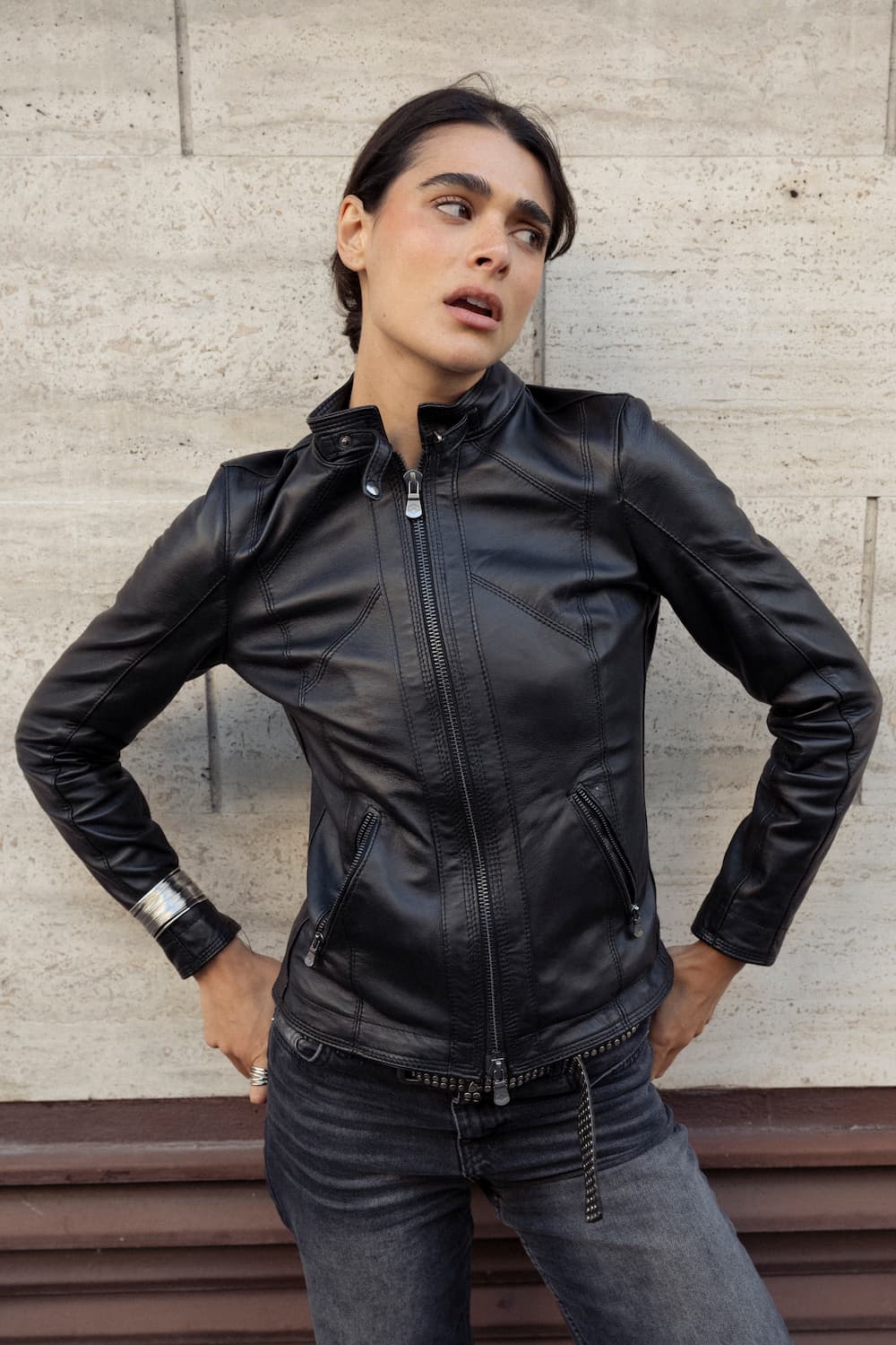 Sofia woman jacket 100% genuine leather Made in Italy - Barone Firenze