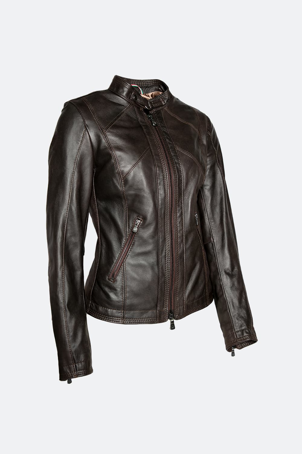 Sofia woman jacket 100% genuine leather Made in Italy - Barone Firenze