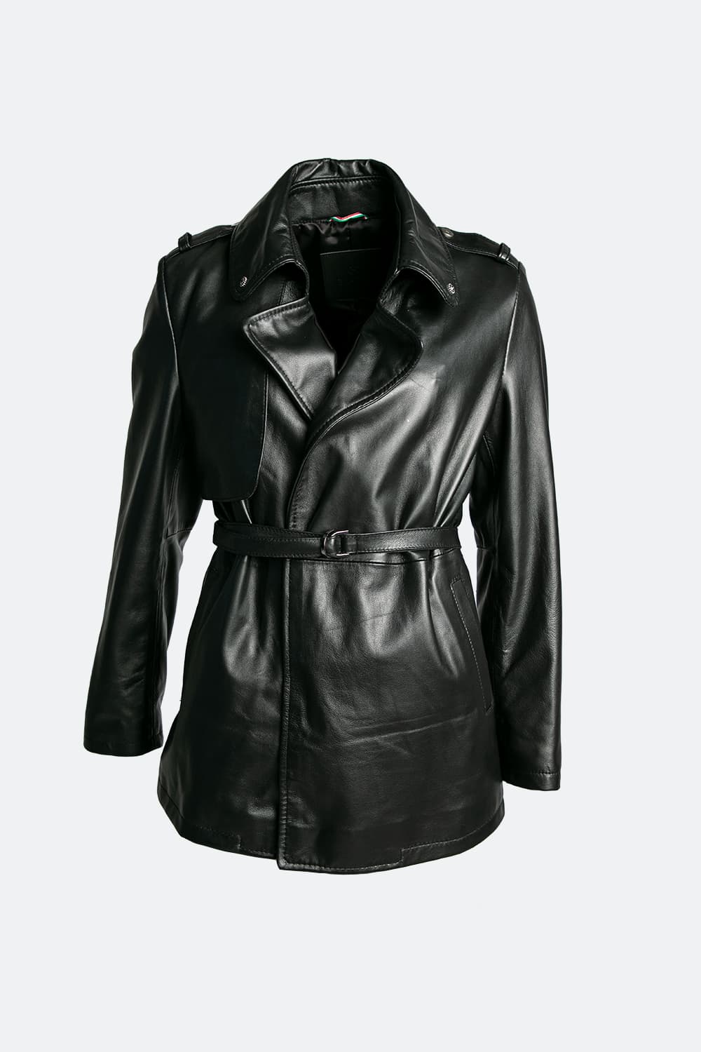 Women's Short Trench coat 100% genuine leather Made in Italy - Barone Firenze