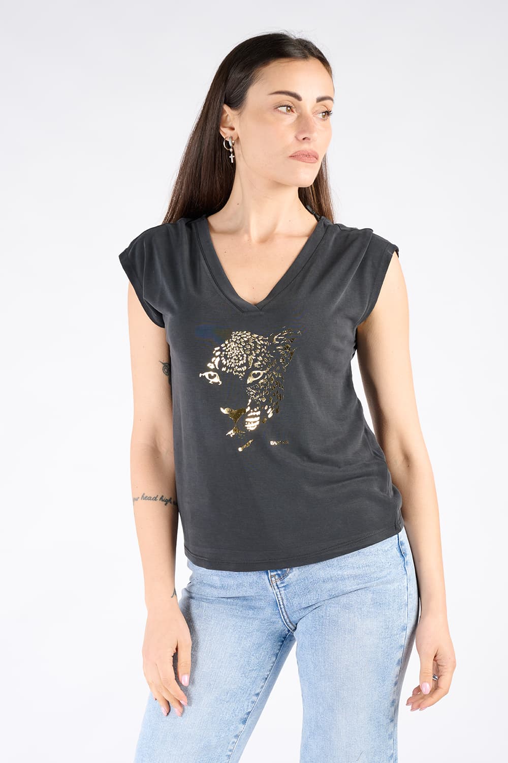 Women's Leopard T-shirt 100% made in Italy - Barone Firenze