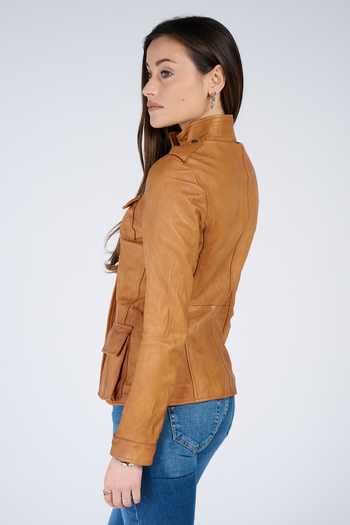 Tushna Vintage women's jacket 100% genuine leather Made in Italy - Barone Firenze