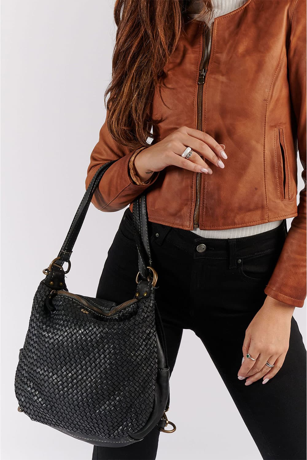 Bologna Intreccio women's bag 100% genuine leather made in Italy - Barone Firenze