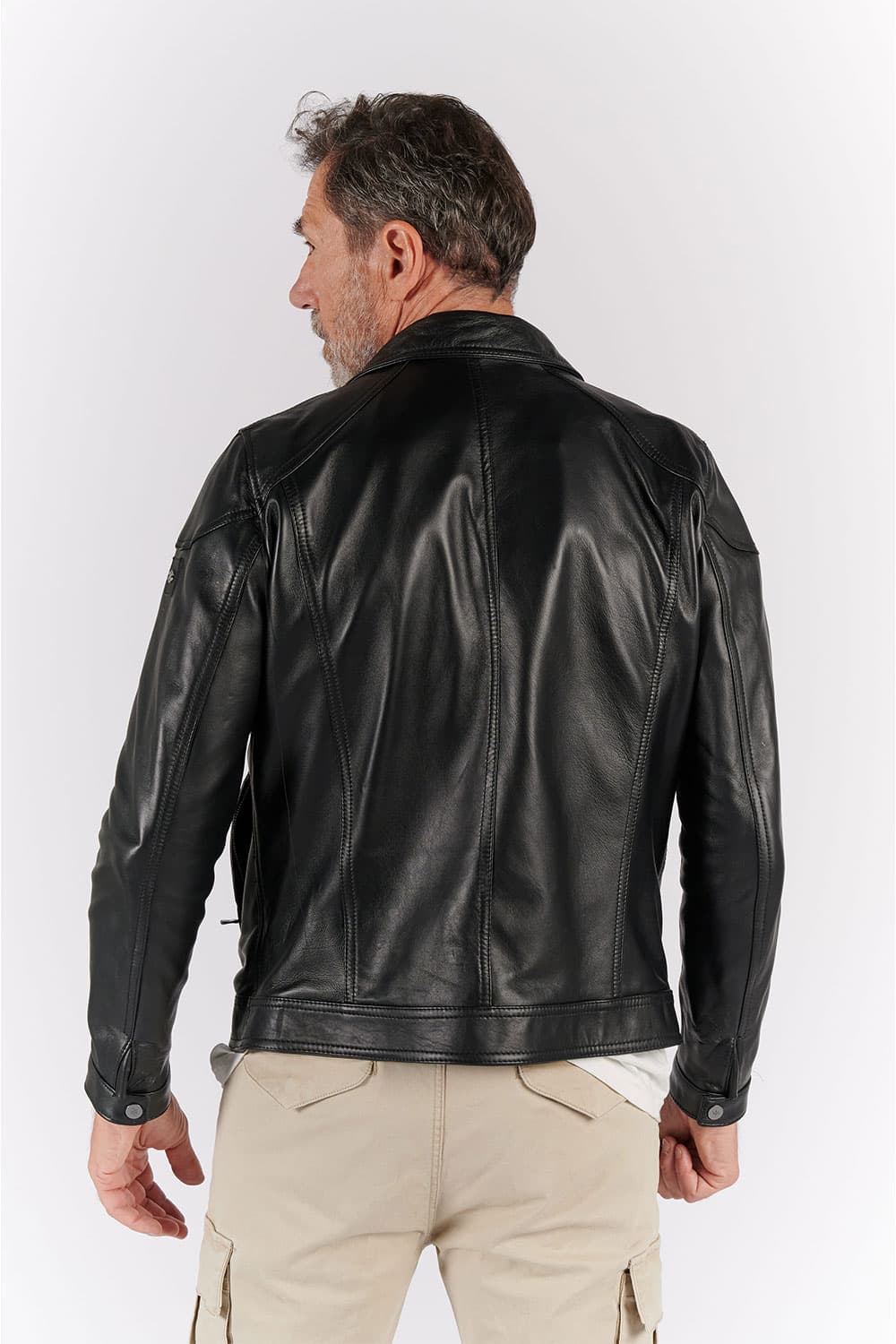 Elton Gold Collar jacket man 100% genuine leather Made in Italy - Barone Firenze