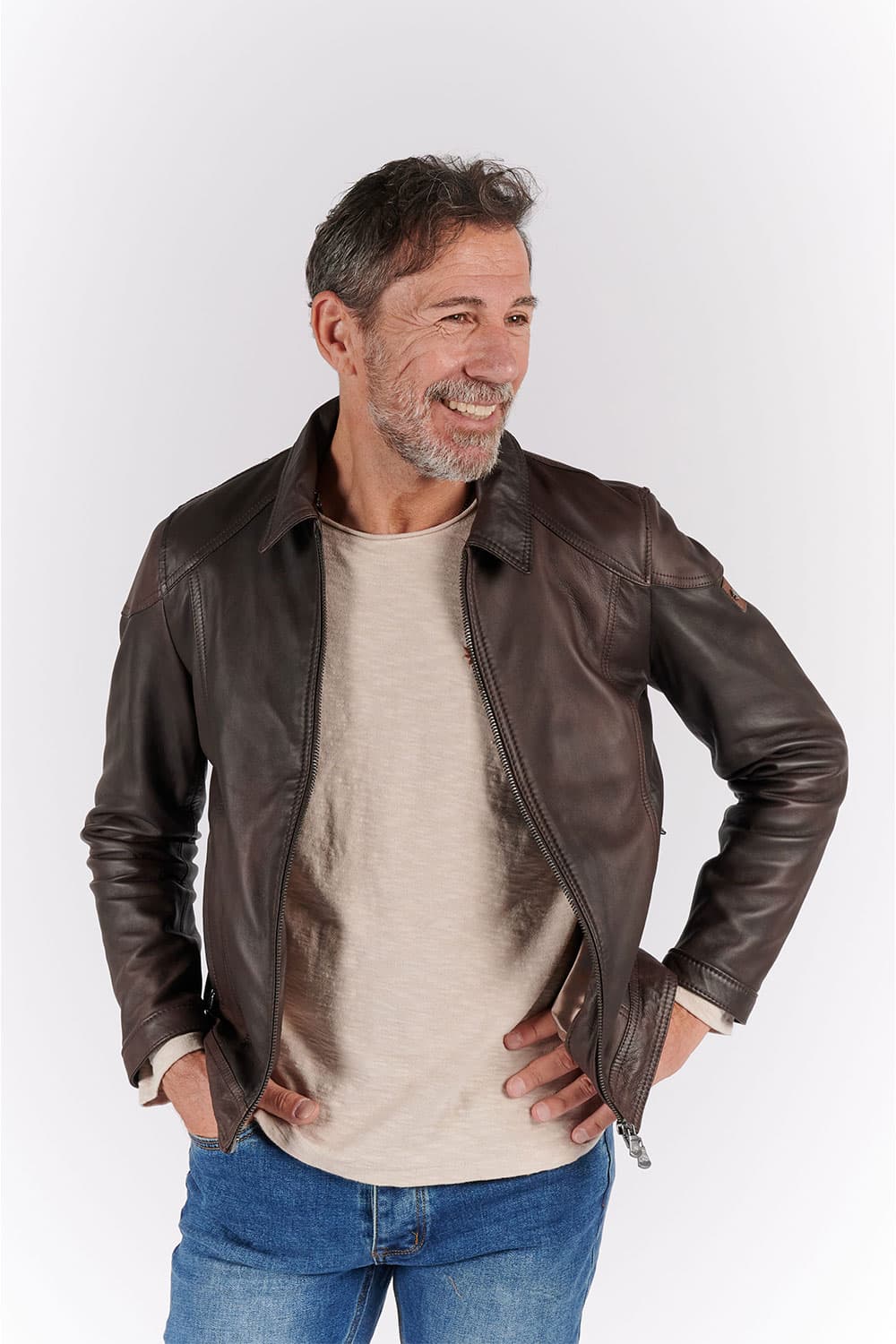 Elton Gold Collar jacket man 100% genuine leather Made in Italy - Barone Firenze