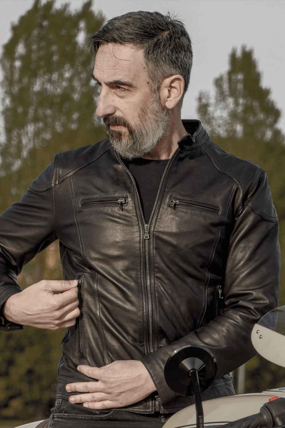 Elton Gold Nappa leather jacket for men 100% genuine leather Made in Italy - Barone Firenze