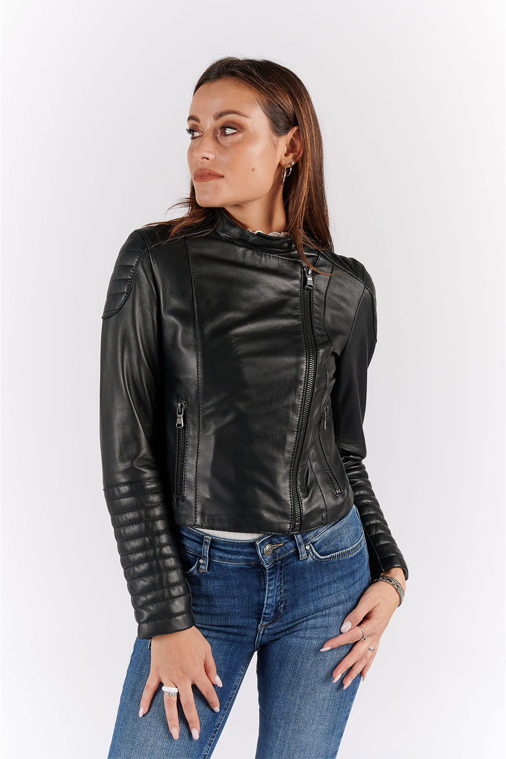 Faby Bike Corto women's jacket 100% genuine leather Made in Italy - Barone Firenze