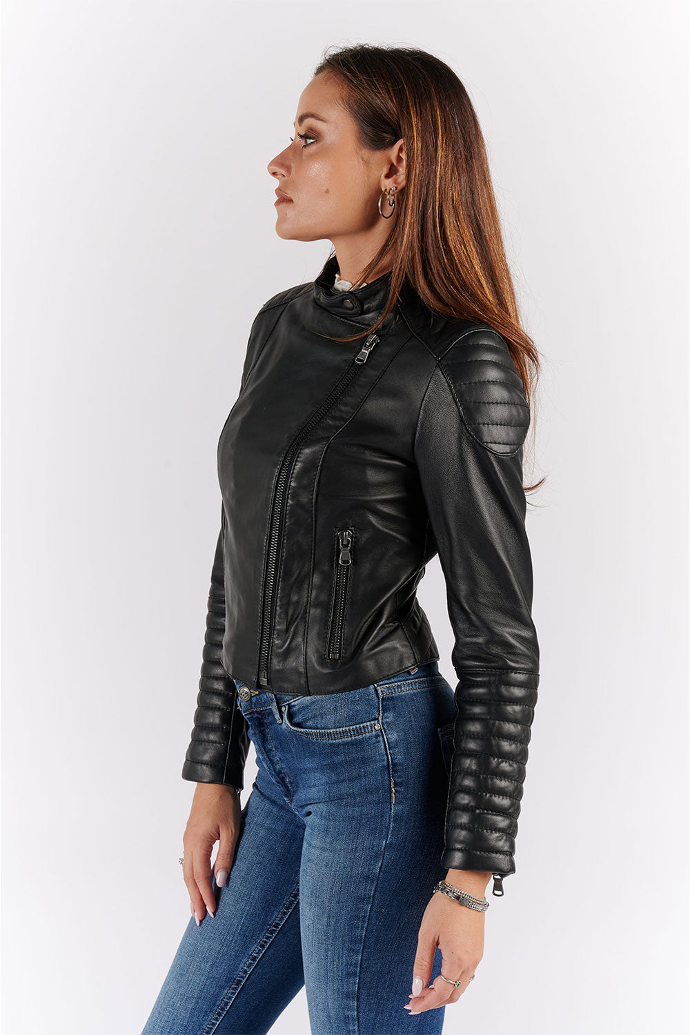Faby Bike Corto women's jacket 100% genuine leather Made in Italy - Barone Firenze