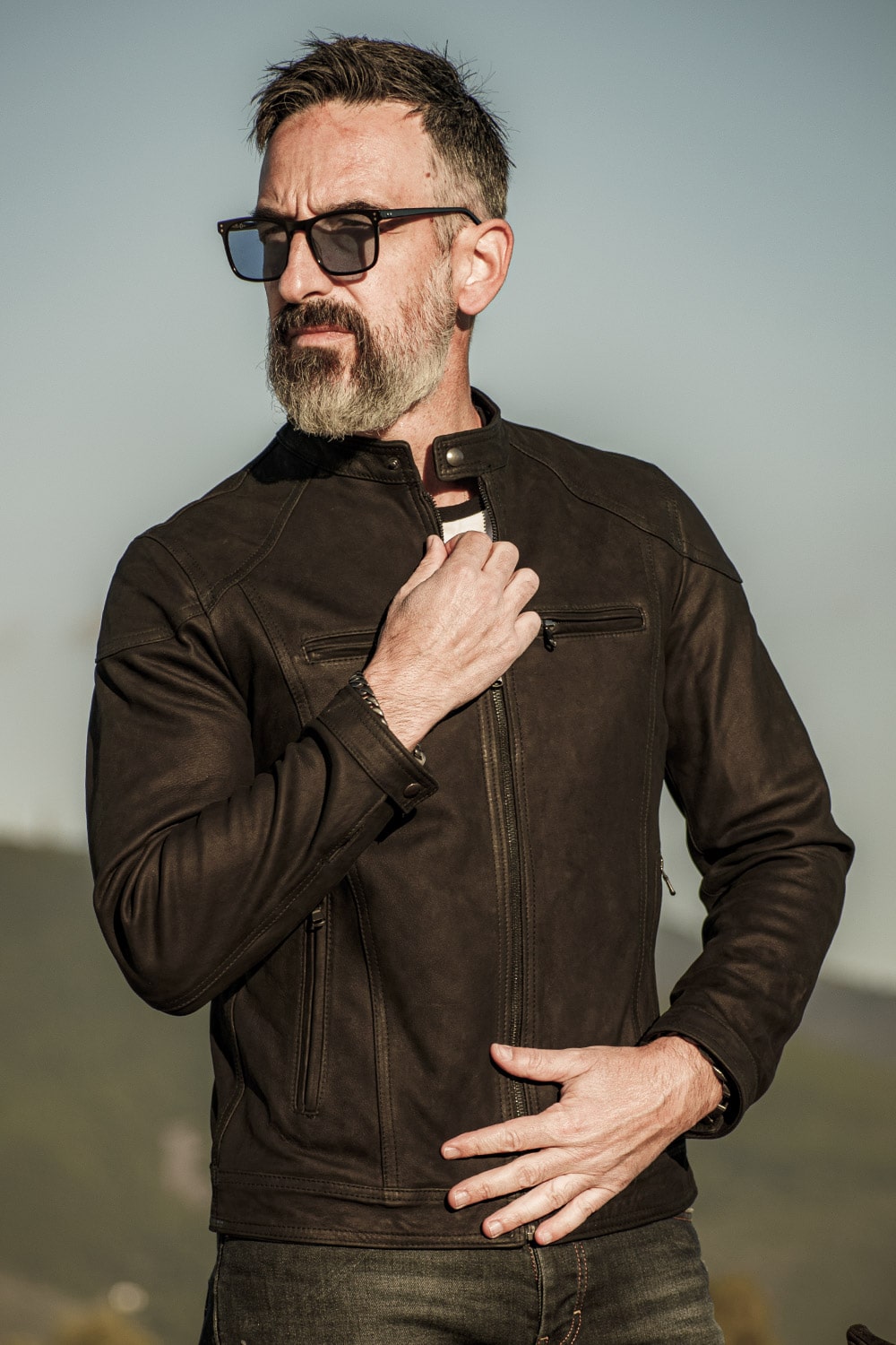 Elton Gold Oleato Black man jacket 100% genuine leather Made in Italy - Barone Firenze