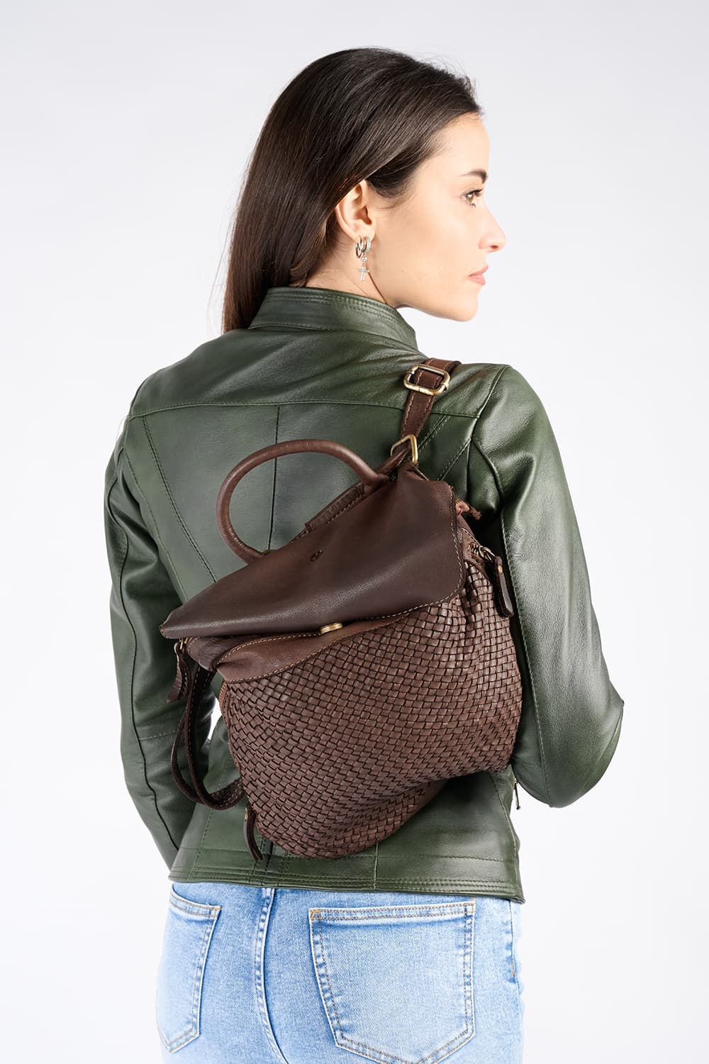Pisa women's backpack 100% genuine leather Made in Italy - Barone Firenze