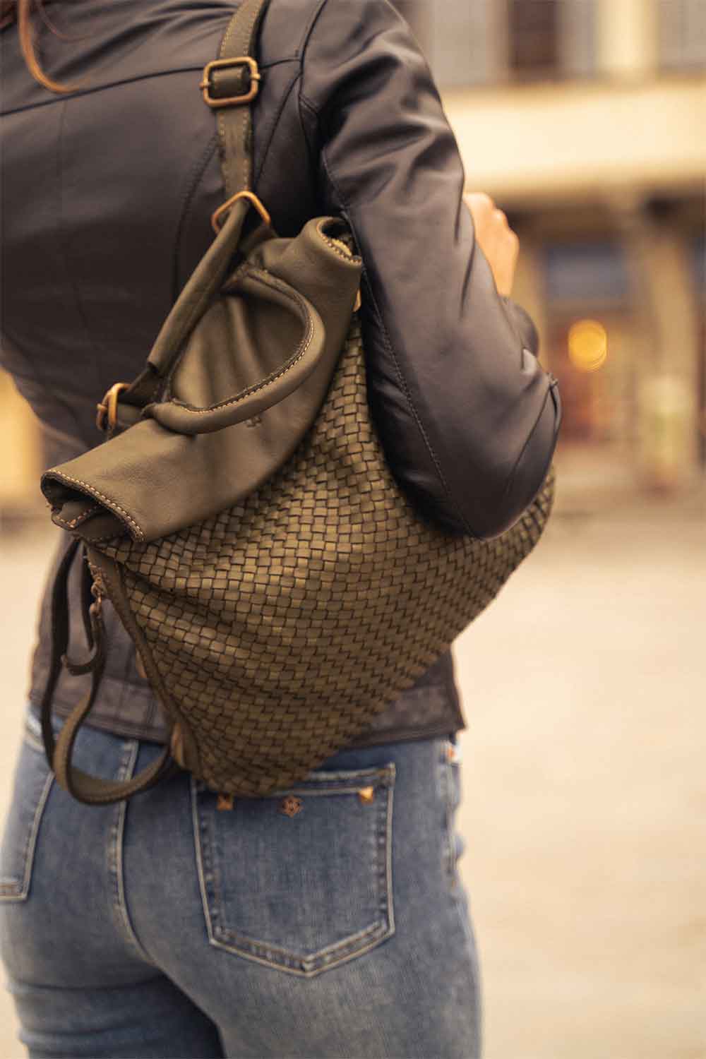 Pisa women's backpack 100% genuine leather Made in Italy - Barone Firenze