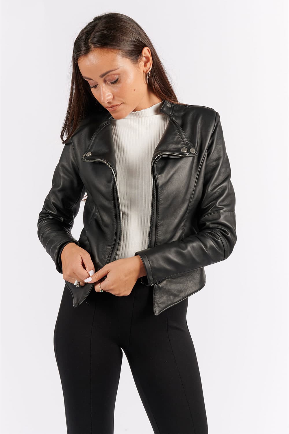 Rebecca women's jacket 100% genuine leather Made in Italy - Barone Firenze