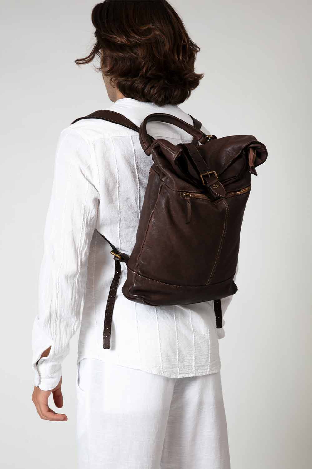 Grosseto Gold backpack 100% genuine leather Made in Italy - Barone Firenze